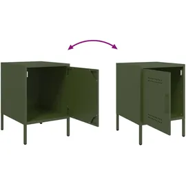 vidaXL Nachttisch Olivgrün 36x39x50,5 cm Stahl