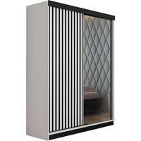 Kier furniture Schiebetürenschrank Weiß, 138x205x59 cm, Schlafzimmer, Kleiderschränke, Schwebetürenschränke