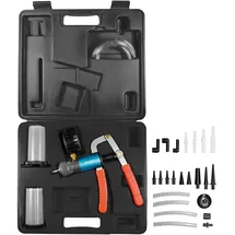 SW-Stahl 01424L Vakuum- und Druckpumpensatz, 27-teilig I Vakuum Druckpumpe I Bremsenentlüftungsset Schlauch I KFZ Werkzeug Set Adapter I Bremsenentlüfter Set Manometer
