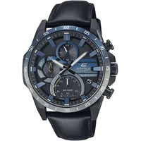 Casio EDIFICE Solaruhr Quarzuhr, Armbanduhr, Herrenuhr, Neo-Display, Lederarmband