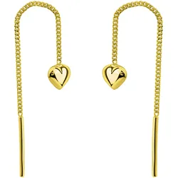 Paar Ohrhänger FIRETTI "Schmuck Geschenk Gold 375 Ohrschmuck Ohrringe Herz", gold (gelbgoldfarben), Ohrringe, Damen, Gelbgold 375