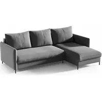 BETTSO Ecksofa mit Schlaffunktion und Bettkasten Couch Sofa mit Federkern Polstersofa mit Bettfunktion für das Wohnzimmer BELIS Grau Dunkelgrau - Grau