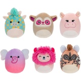 Squishmallows Squishville SQM0508-6er Pack Safari Squad, superweiche Mini-Squishmallows, 5cm Plüschfiguren