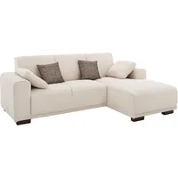 Home Affaire Ecksofa »BORNHOLM L-Form mit Recamiere, Maße B/T/H: 234/162/85 cm«, Recamiere links oder rechts bestellbar, Wellenfederung, inkl. 2 Kissen beige