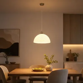GLOBO LED Pendelleuchte 1-flg. 120 cm oval Silber
