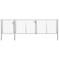 vidaXL Gartentor Stahl 400x75 cm Silbern