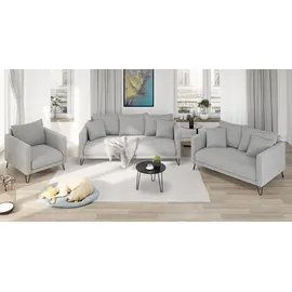 s-style möbel Sessel Harmony Chenille 1 x 1 x 1 cm Grau mit Kissen