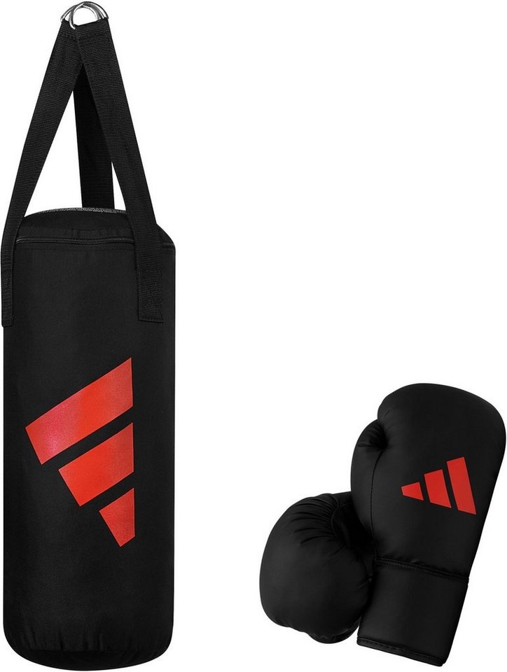 adidas Performance Boxsack Junior Box-Pack (Set, 2-tlg., mit Boxhandschuhen (6 oz) rot|schwarz