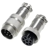 Pollin 453565 Rundsteckverbinder Stecker, Buchse Gesamtpolzahl: 7 1 Set
