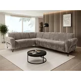 beautysofa Ecksofa VOLARE L, - 2 Jahre Gewährleistung - mind. 14 Tage Rückgaberecht - Braun (Vega 5) - Braun