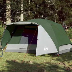 Campingzelt 4 Personen Grün 350x280x155 cm 190T Taft