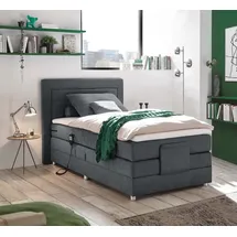 ed-lifestyle polstermöbel Saba Boxspringbett 120x200cm inkl. Motor Dunkelgrau, Ausführung:Variante 2 - Schwarz