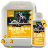 Tea Tree Shampoo für Hunde Pferde I Hundeshampoo Pferdeshampoo mit Teebaumöl mildes Pferde Shampoo ph neutral I Pferdepflege gegen Juckreiz Geruch für irritierte Haut I Fellpflege & Fellglanz 0,5 2,5L