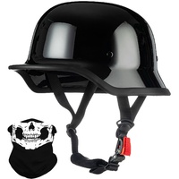 Deutsche Motorrad Halbhelme mit ECE, Jethelm Retro, Chopper Helm, Scooter-Helm, Fahrradhelm, mit Herausnehmbares Innenfutter und Schnellverschlussschnallen M~XXL 57~64CM