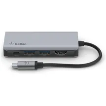Belkin USB-C 4-in-1 Multiport Adapter, grau
