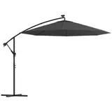 vidaXL Ampelschirm LED Ø 300 cm anthrazit