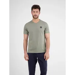 T-Shirt LERROS "LERROS Herren T-Shirt mit V-Ausschnitt", Herren, Gr. XXXL, tinted grau, 100% Baumwolle, V-Ausschnitt, Kurzarm, Shirts