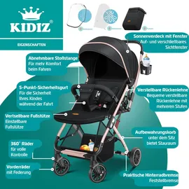 Kidiz Kinderwagen Schwarz