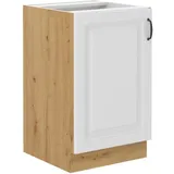 Küchen-Preisbombe Spülenschrank 50 cm Stilo Weiß + Eiche Artisan Küchenzeile Küchenblock Küche