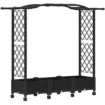 vidaXL Hochbeet mit Rankgitter und Dach 169 x 40 x 129 cm Schwarz