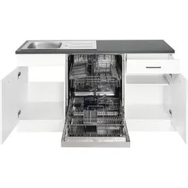 kochstation Winkelküche L-Form 220 cm weiß