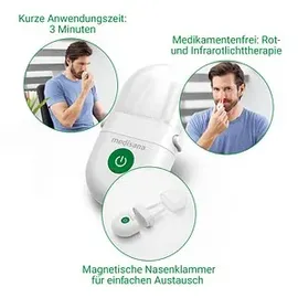 Medisana Medinose Allergielinderungsgerät, Nasenlichttherapie gegen allergische Rhinitis, Schnupfen und Heuschnupfen