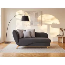 vente-unique Recamiere Polyester mit Schlaffunktion 1-Sitzer Grau