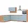 kochstation Winkelküche L-Form KS-Lana 240 cm blau