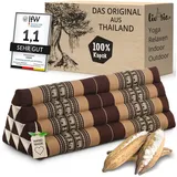 livasia Keilkissen Dreieckskissen 80 cm breit (Classic) - 33x80x30cm -, Kapok, vegan, handgefertigt braun