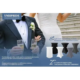 luxuskollektion 6er-Set Grau Stretch Stehtischhusse Ø80-85 cm Spandex Tischdecke