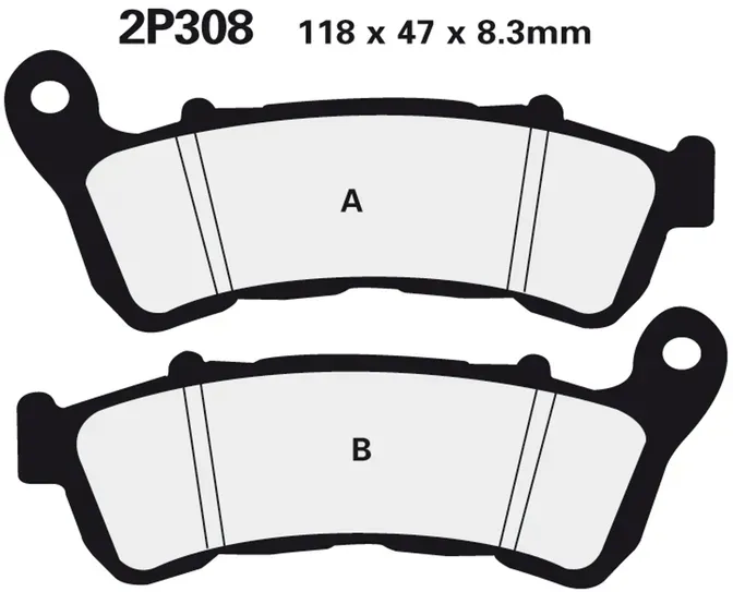 NISSIN Halbmetallische Straßenbremsbeläge - 2P-308NS