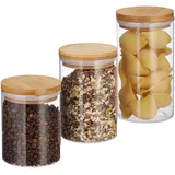 Relaxdays Vorratsdosen Glas 500 ml, 700 ml, 1000 ml 3 St.