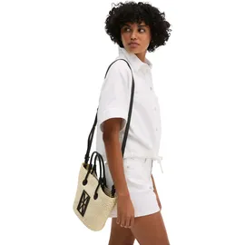 Marc O'Polo Shopper "mit edlen Echtleder-Details", Damen, Gr. B/H/T: 34cm x 22cm x 9cm, light raffia, Papierstroh, unifarben, Taschen Shopper
