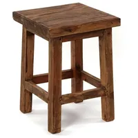 DESIGN DELIGHTS Rustikaler Holz HOCKER Massiv 48 | Mahagoni