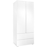 MID.YOU Drehtürenschrank, Weiß, - Maße cm, griffloses Öffnen, Kinder- & Jugendzimmer, Jugendmöbel, Jugendkleiderschränke