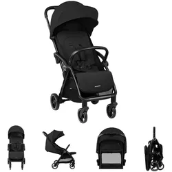 Kikkaboo Kinderwagen Buggy Ciela 22 kg faltbar 360-Grad-Drehung Vorderräder Gurt schwarz