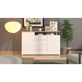 INOSIGN Aterno Kommode 154 x 94 x 40 cm Weiß / Natur