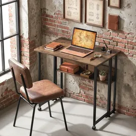 Homcom Schreibtisch 80 cm Klappbarer Computertisch Braun