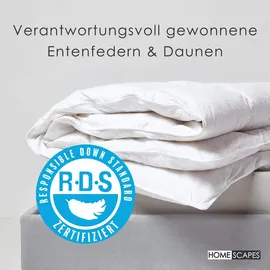 Homescapes Extra warme Winterdecke Wärmeklasse 5-6, Federbettdecke mit Entenfedern und -daunen, 260 x 220 cm,