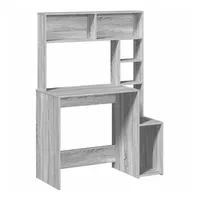 VidaXL Schreibtisch mit Regal Grau Sonoma 100x45x140 cm Holzwerkstoff