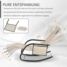 Outsunny Schaukelstuhl Schwingsessel 150 x 62 x 88 cm beige