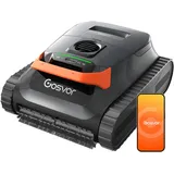 (2026 Neu) Gosvor Poolroboter Wand und Boden, Wasserlinie, Flachzone 4-in-1, Bis zu 200 Min. Laufzeit, Leichtgewicht 6,9 KG, 3μm Ultrafeiner Filter, Poolsuager Akku für Pools bis zu 200 m2, Orange