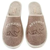 ADELHEID Brummbär Filzpantoffel - Männergeschenk - Made in Portugal - im Geschenkkarton geliefert, Farbe:Taupe, Größe:42/43 - 42/43