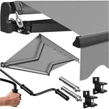 KESSER® Gelenkarmmarkise Vormontiert Markise Gelenkmarkise 300 x 250 cm Terrassenmarkise Sonnenmarkise inkl. Wandhalterung Sonnenschutz Balkonmarkise wasserabweisend Alu/Polyester Grau