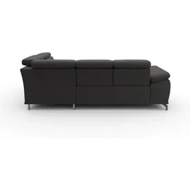 sit&more Ecksofa SIT & MORE "Cabrio L-Form, B: 274 cm, mit Sitztiefen-, Arm- & Kopfteilverstellung", grau (fango), B:274cm H:87cm T:230cm, 100% Polyester, Sofas, Ecksofa, 3 Nierenkissen, Federkern, optional Bettfunktion und Stauraum