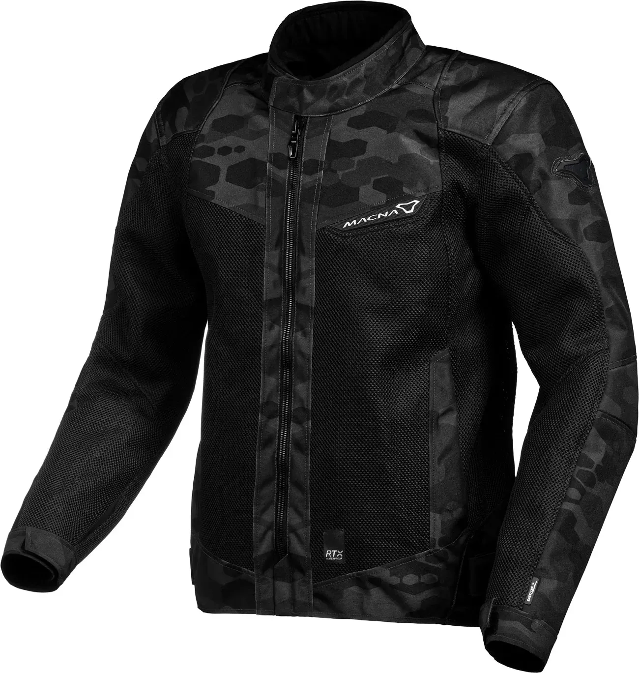 Macna Empire Camo, veste textile imperméable - Noir/Gris Foncé - 3XL