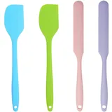 TRKETK 4 Stück Silikon Spatel Set Backen Kochen Silikon Küchenutensilien Nahtloses Einteiliges Design Hitzebeständiger Antihaft-Silikon zum Mischen Rühren Schaben Passt in Kleine Behälter