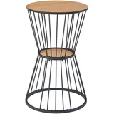 [en.casa] Beistelltisch, Fossbergom Schwarz/eiche-optik