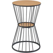 [en.casa] Beistelltisch, Fossbergom Schwarz/eiche-optik