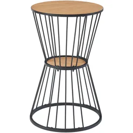 [en.casa] Beistelltisch, Fossbergom Schwarz/eiche-optik